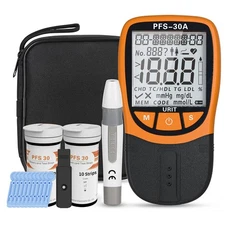 Blood Lipid Analyzer - Cholesterol & Triglycerides Home Test Kit - 5-in-1 dwx