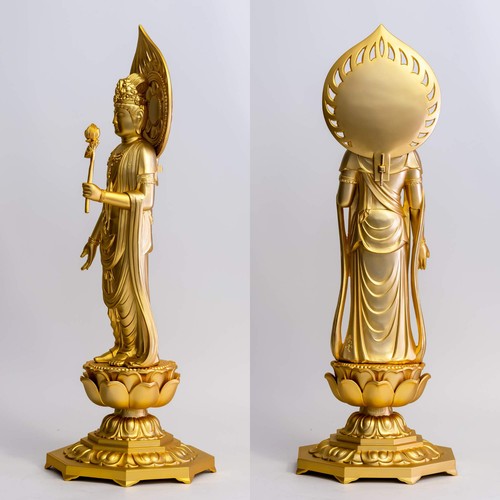 Buddha statue St. Kannon Bodhisattva 36cm gold plated/24K gold Buddhist - Picture 4 of 9