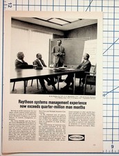 Vintage 1960s Raytheon Missile Systems Management Ad Ephemera Lexington MA