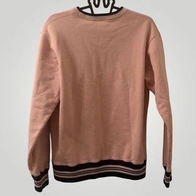 Supreme Felt Shadow Crewneck SS17 Size M Logo Pink Striped Rib