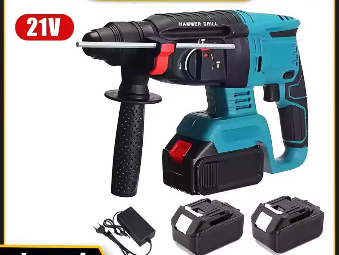 Martello Perforatore 21V Brushless con 2 Batterie 4Ah | Kit Demolitore SDS