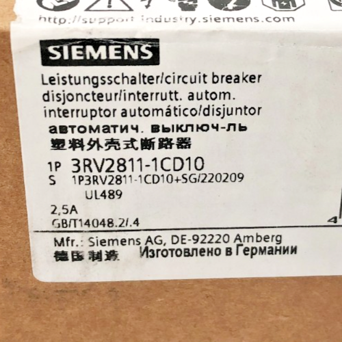 New Siemens 3RV2811-1CD10 Circuit Breaker 690VAC 3 Pole 2.5A | eBay
