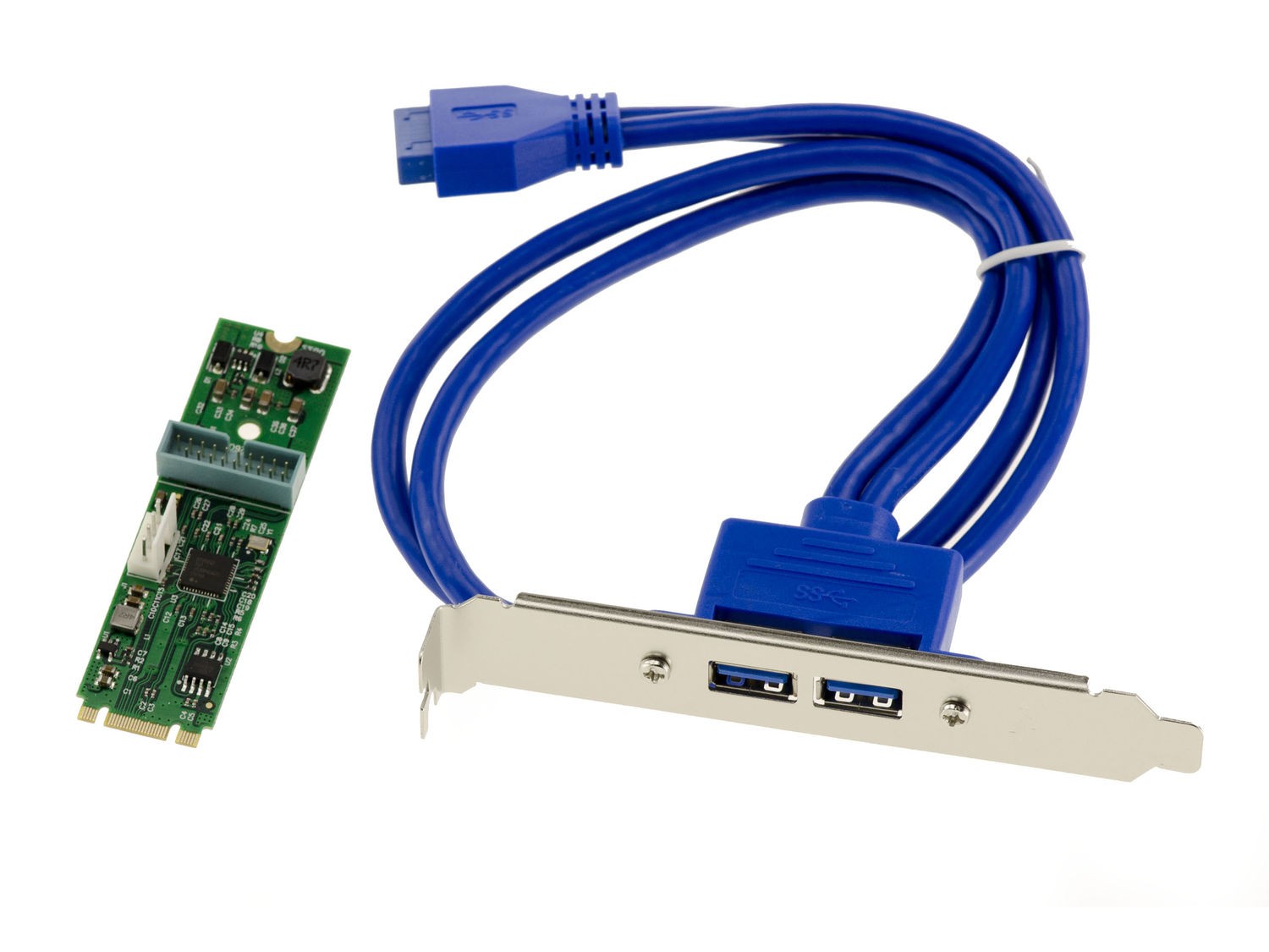 Carte M.2 PCIe vers USB 3.0 19 pin pour ajouter 2 ports internes rapides