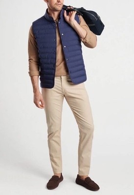 Peter Millar L Large Crown Crafted Regent Vest Navy Blue Quilted Puffer $295