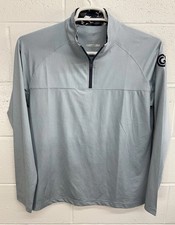 Swannies 1/4 Zip Pullover Stretch Performance Tech Light Blue LOGO / Men  s Large