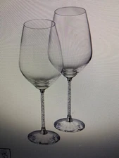 1 - Swarovski Crystal Crystalline White Wine Glass Rare Discontinued