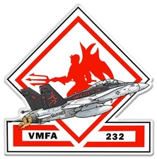 STICKER COAT OF ARMS FIGHTING 232 F18 hornet SQUADRON VMFA 232 AVION STICKER VZ107