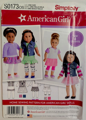 Simplicity S0173 18'' Doll Wardrobe Clothing American Girl Sewing Pattern UC 173