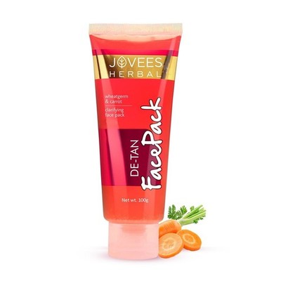 Jovees Herbal De-Tan Face Pack | Contains Wheat Germ and Carrot For Tan Removal