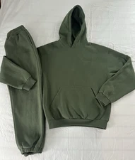 COMFRT Forest Green Minimalist Hoodie Sweatshirt and Sweatpants Set Medium