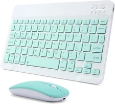 Rechargeable Bluetooth Keyboard and Mouse Combo Ultra-Slim Portable (Green)