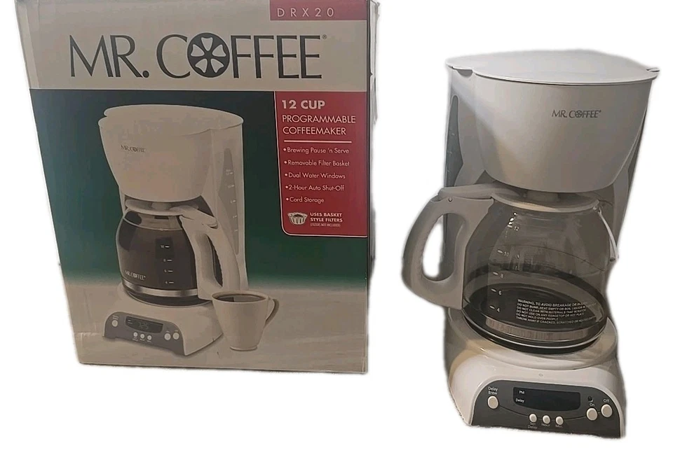 Cafetera Mr Coffee 12 tazas blanca DRX20 doble ventana con caja pausa y servicio programable Foto 2 de 4