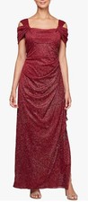 NEW-Alex Evenings Red Dress Size 6 with Glitters