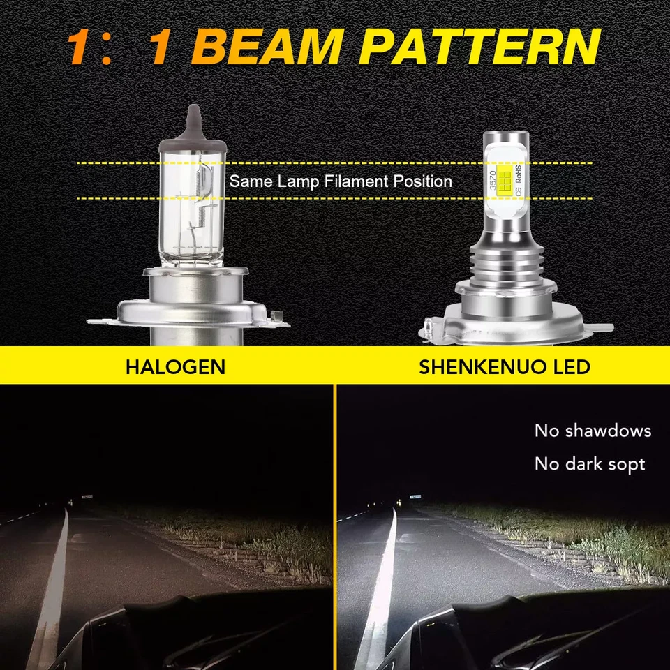 Par de faros LED 5x7" 7x6" haz sellado alto/bajo para Jeep Cherokee XJ 1984-2001 Foto 4 de 4