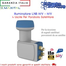 Illuminatore LNB Universale 4 Uscite H/V-H/V Per Parabola Satellitare