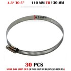 30 PCS - 4.3" to 5" INCH Worm Gear Hose flex Duct Clamp Stainless Steel