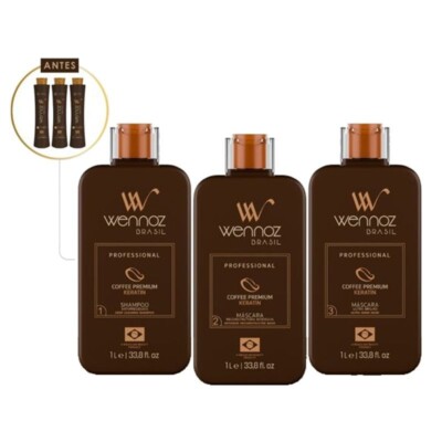Kit Treatment Keratin Coffee Premium Wennoz Honma Tokyo 3 x 1 liter