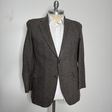 Custom Tailored  Bespoke Sport Coat Blazer 42R Mens Brown