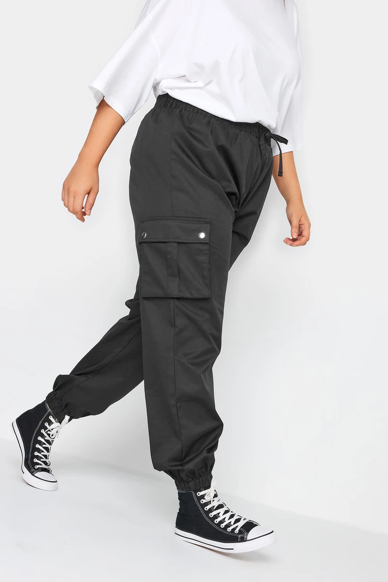Yours Curve Womens Plus Size Cuffed Cargo Trousers