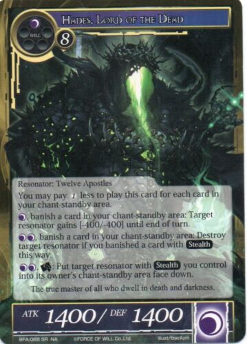 Force of Will TCG - BFA - Hades, Lord of the Dead #68 Super Rare - Afbeelding 1 van 1