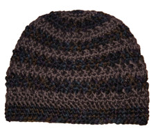 winter BEANIE crossover stitch HAT- BROWNS - NEW USA MADE