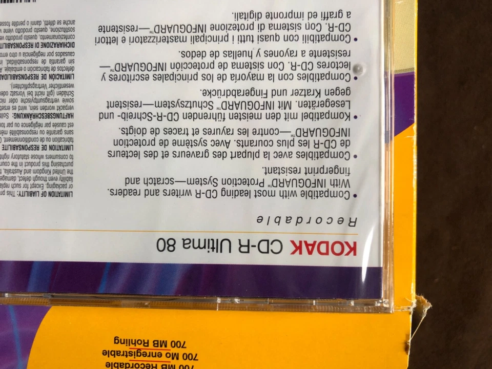 KODAK CD-R CDR ULTIMA 80 Minuten Rohlinge 700MB, neu, verschweisst. - Bild 4 von 4