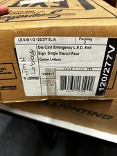 DIE CAST EMERGENCY LED EXIT SIGN SINGLE STENCIL FACE GREEN LETTERS