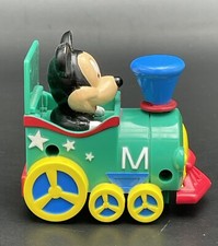 The Disney Store Mickey Mouse Wind Up Train Green and Red Tested