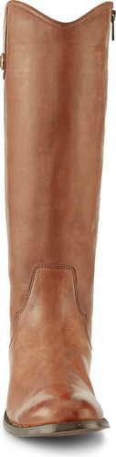 NEU FRYE Marissa Medallion Innen Reißverschluss hoher Stiefel 7,5 Leder cognac Moto Western - Bild 2 von 10