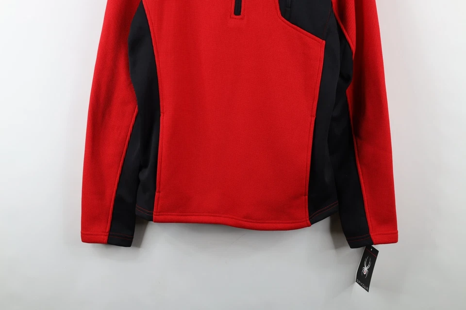 New Spyder Mens Small Spell Out Thermal Knit Half Zip Pullover Sweater Jacket - Image 3 of 4