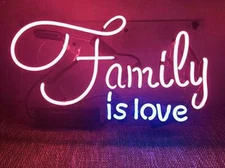 Family Is Love Neon Sign Light Home Room Wall Hanging Nightlight Artwork 20"x16"