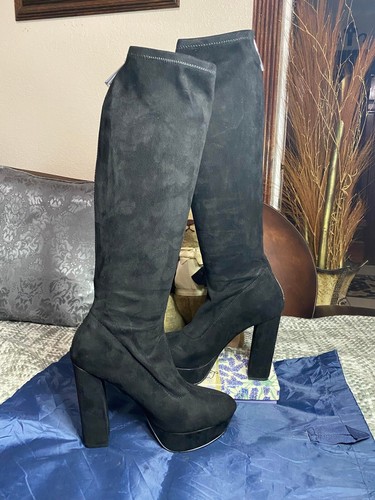 $185 Steve Madden Knee High black Faux 