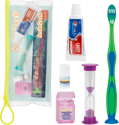Child Deluxe Dental Care Kit, Travel Size Bundle W/Toothbrush, Crest Toothpaste,
