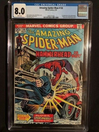 AMAZING SPIDER-MAN #130 CGC 8.0 3/1974 1ST. APPEARANCE OF SPIDERMOBILE