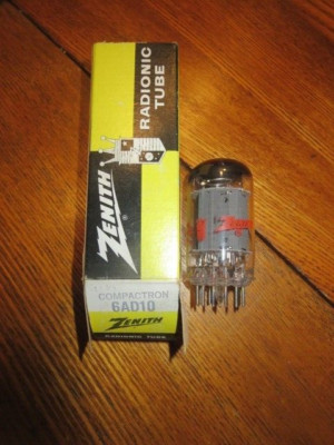 Vintage Zenith 6AD10 Vacuum Tube Excellent working Condition  Tested with Box