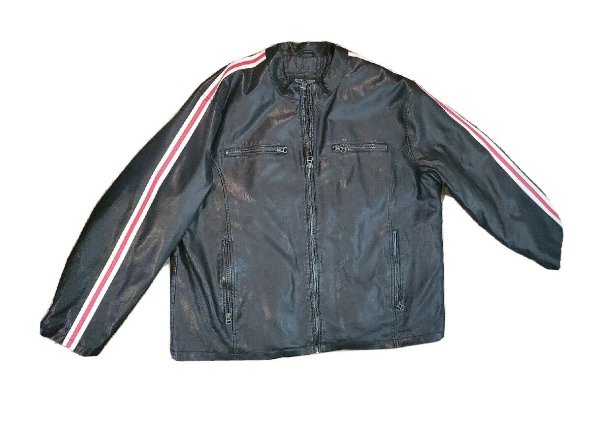 WILSON LEATHER CAFE RACER STRIPED MOTORCYCLE BIKER JACKET WILSON LEATHER CAFE RACER STRIPED MOTORCYCLE BIKER JACKET