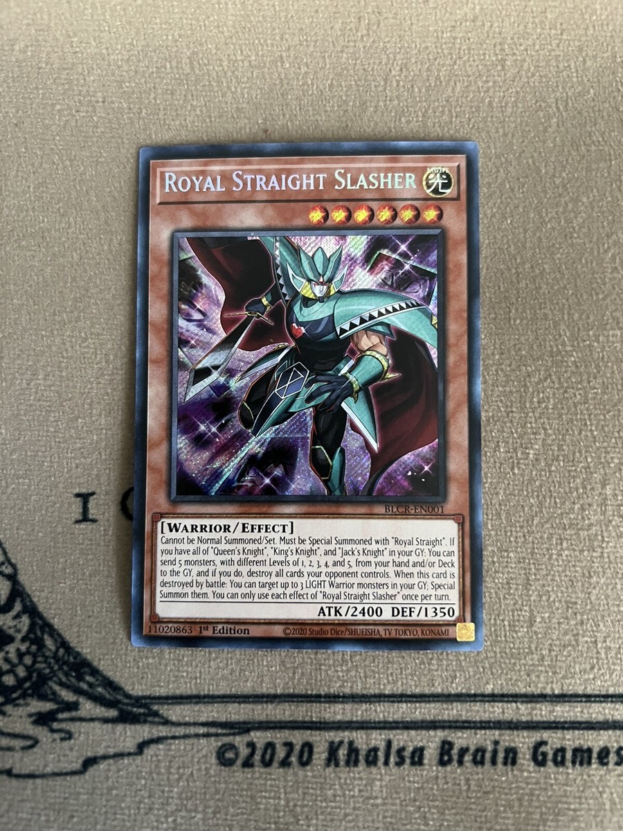 royal straight slasher yugioh card BLCR-EN001 - - Secret Rare Yu-Gi-Oh BLCR-EN001 Royal Straight Slasher