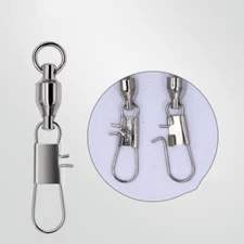 50Pcs Saltwater Fishing Ball Bearing Swivel with Snap Assortment Line Connector