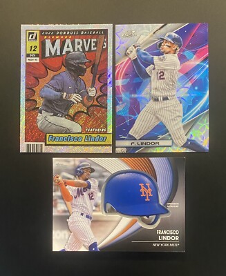 2022 Francisco Lindor Cosmic Nucleus, Donruss Diamond Marvels, and Helmet Card