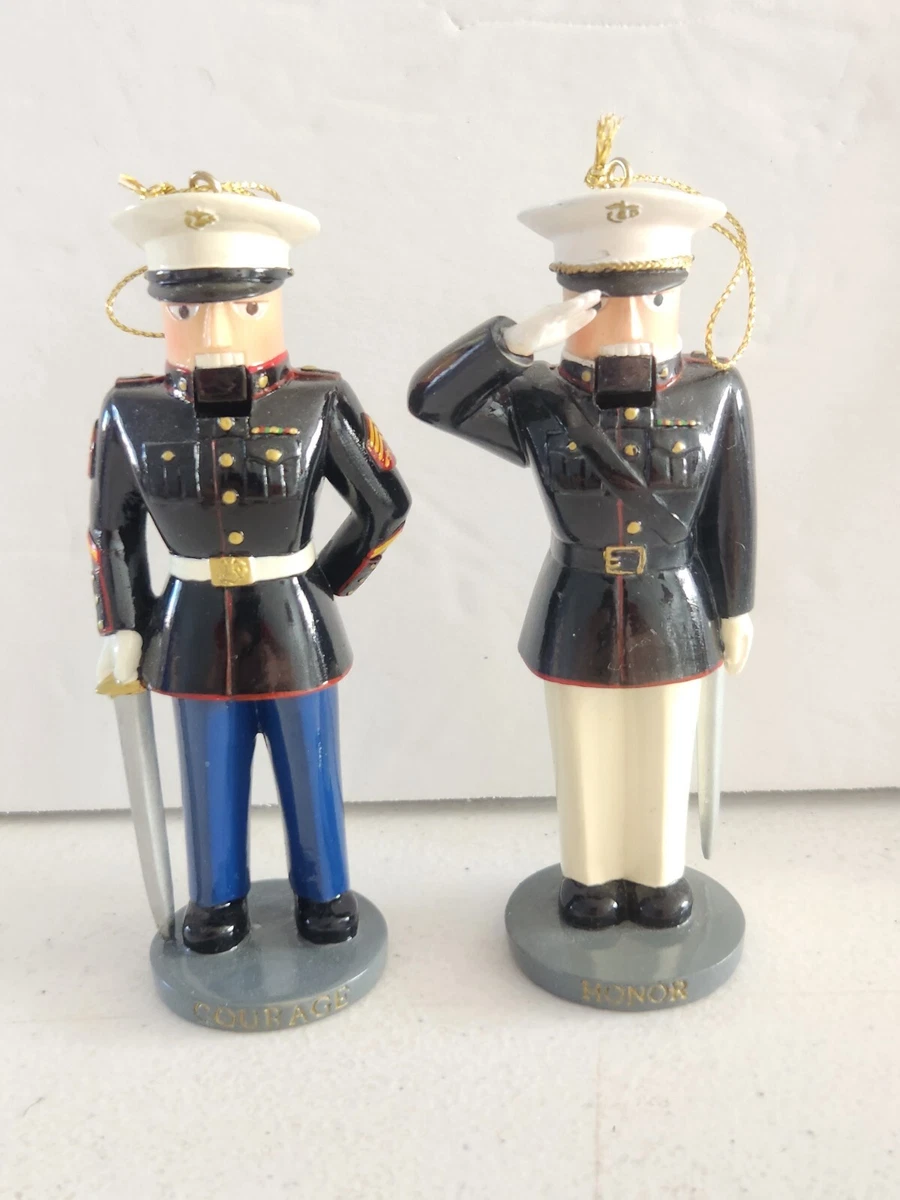 Bradford US MARINE CORPS NUTCRACKER Courage Honor ORNAMENTS