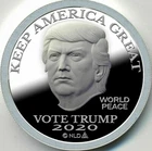 Keep America Great ,2020. $25 MSRP ,DONALD J TRUMP ,1 OZ .999 SILVER COIN .