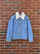 Vintage 70's Levi's Sherpa Lined Trucker Jacket Blue Jean Denim