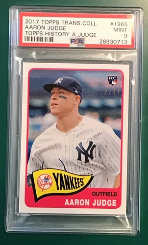 2017 Topps Transcendent VIP Party Aaron Judge History Rc #AJ-1965 /87 PSA 9