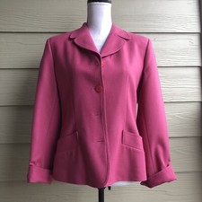 Harv  Bernard Women  s Pink Button Up Career Work Blazer Jacket Size 8