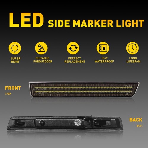 4PCS LED Front Rear Side Marker Lights Green Lamp For 2015-2022 Dodge Challenger - Picture 5 of 12