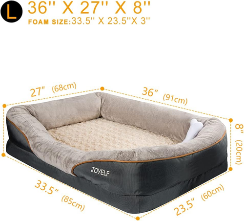 Letto per Cani in Memory Foam Ortopedico E Divano Con Rivestimento Rimovibile E - Foto 2 di 12