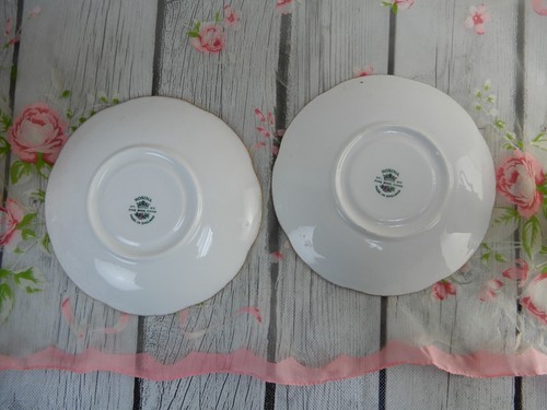Juego de dos tazas y platillos vintage Rosina Bone China hechos en Inglaterra - Imagen 11 de 13