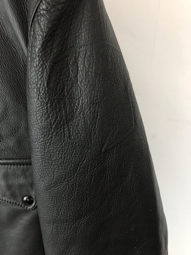 Men’s L/52,Real Leather Black Zip Up Dense Solid Leather Jacket,Bomber - Picture 9 of 10
