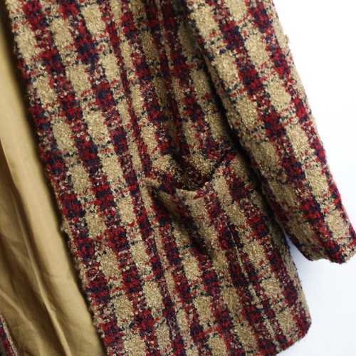 Vintage 90s wool blazer jacket women's size L brown gold Collections Internation - Picture 5 of 8