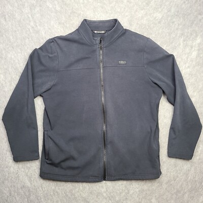 Travis Mathew Sweater Mens XL Gray Full Zip Fleece Sweatshirt Golf Mock Neck